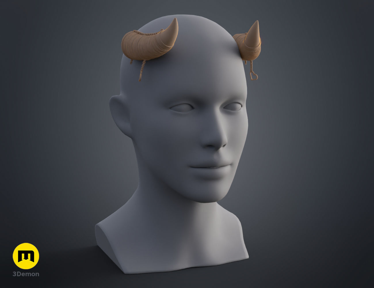 Heart Chain Horns 3D print model_5