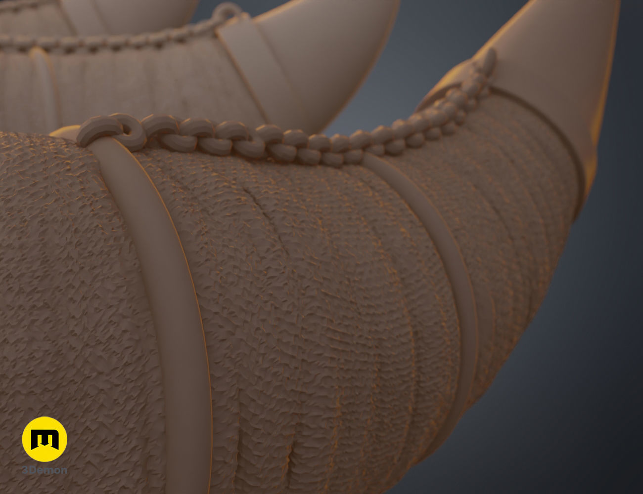 Heart Chain Horns 3D print model_8