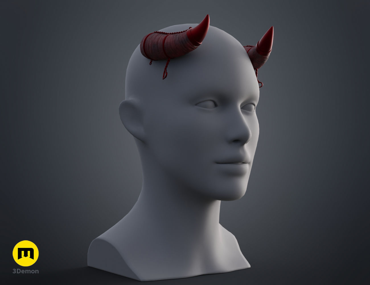 Heart Chain Horns 3D print model_13