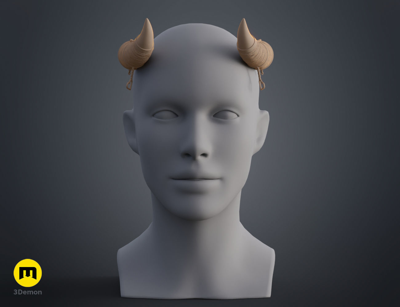 Heart Chain Horns 3D print model_10