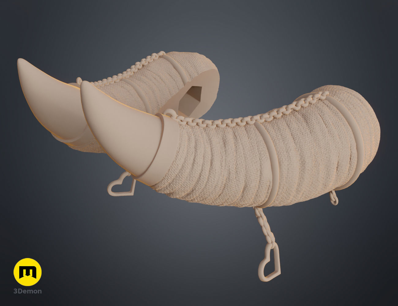 Heart Chain Horns 3D print model_14
