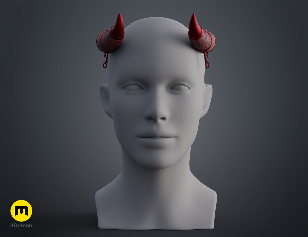 Heart Chain Horns 3D print model_6