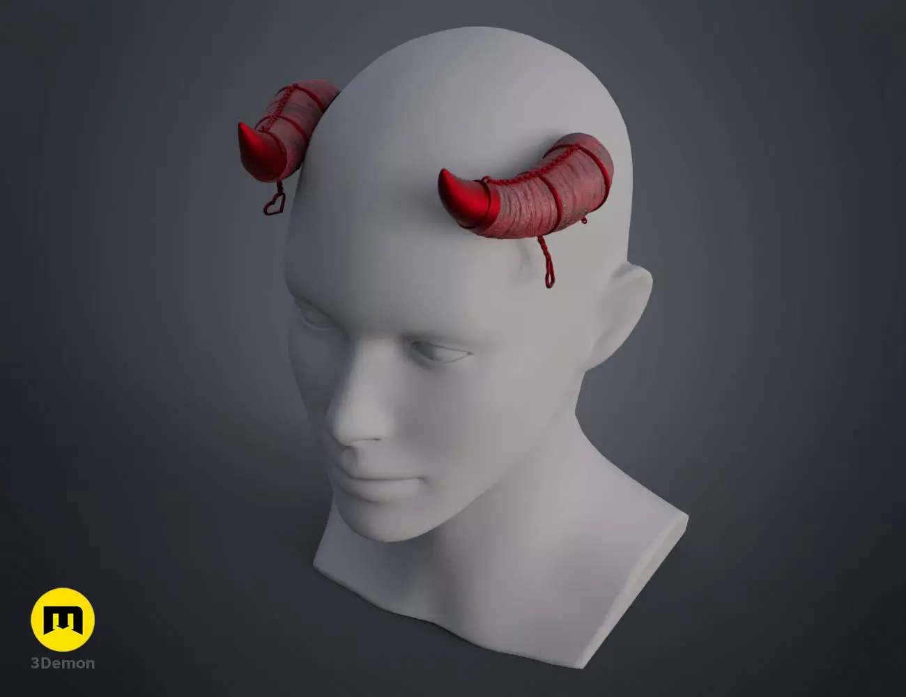 Heart Chain Horns 3D print model_0