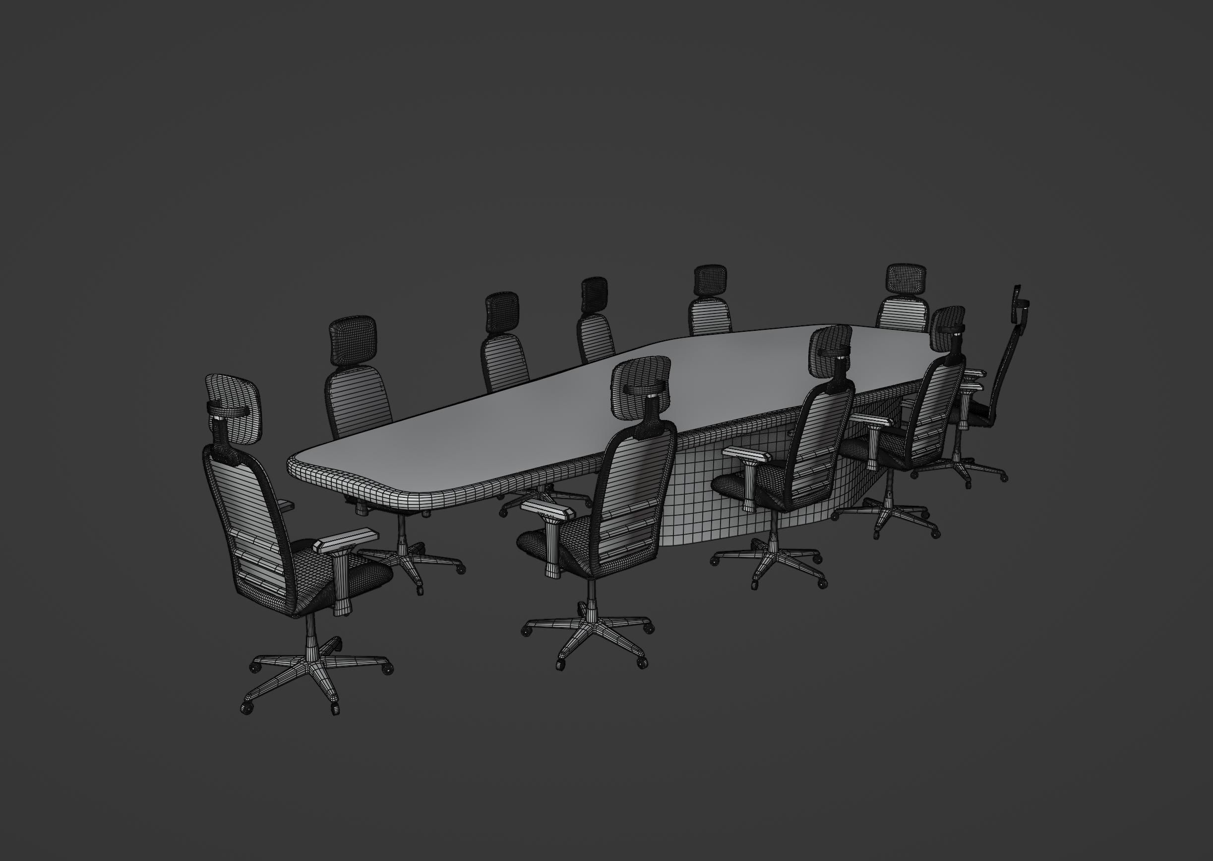 Luxury Conference Room Table 3D model_6