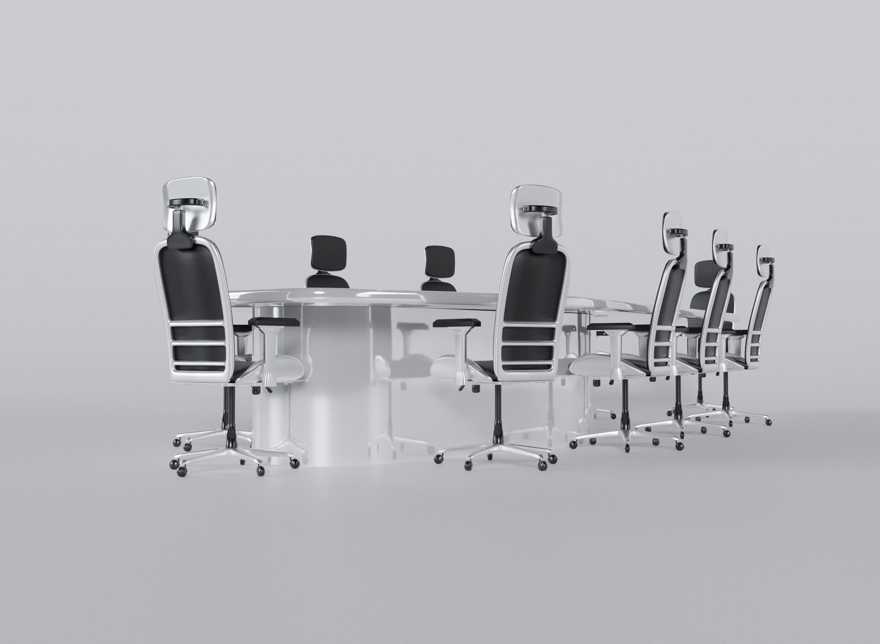 Luxury Conference Room Table 3D model_2