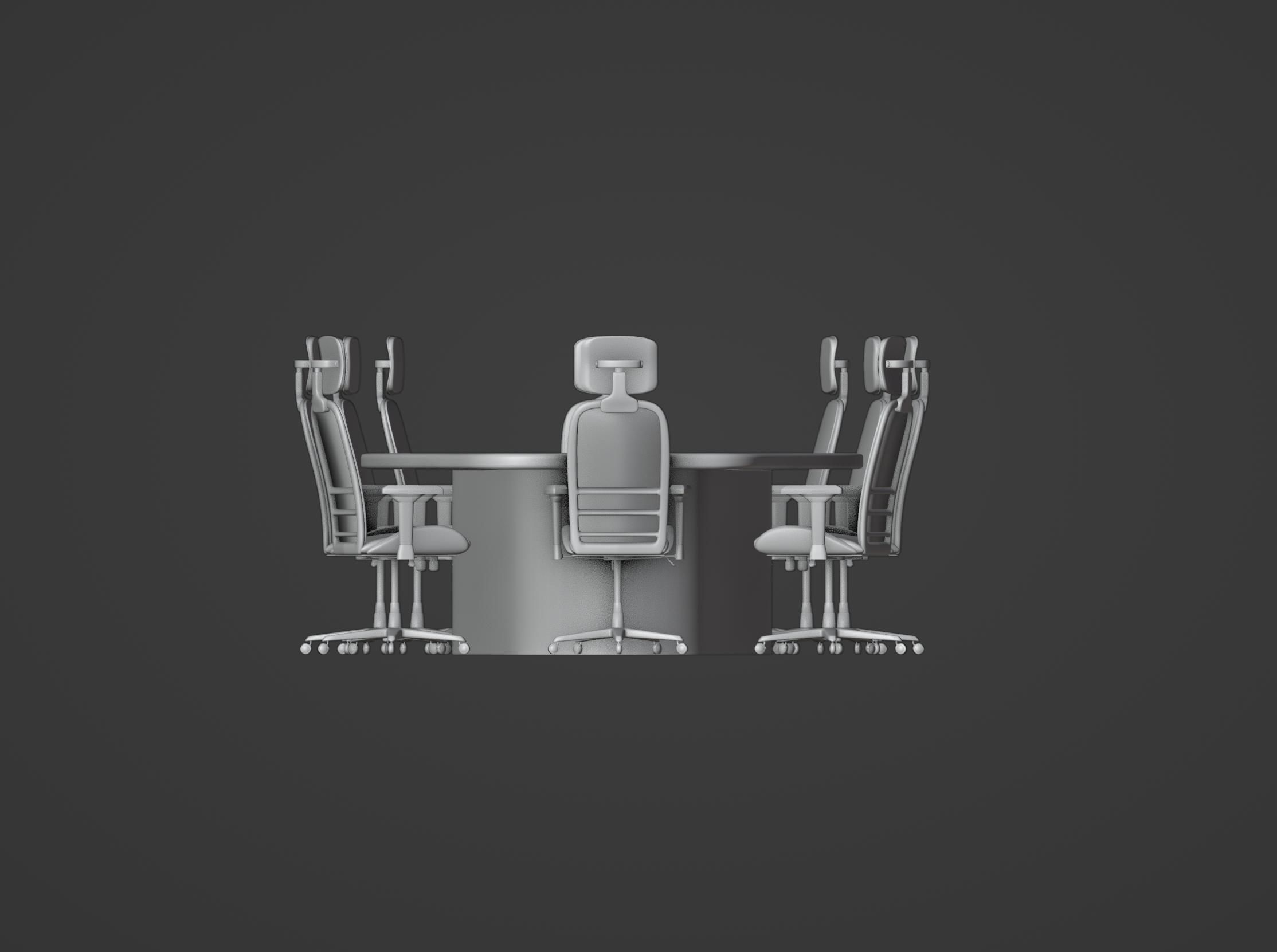 Luxury Conference Room Table 3D model_9
