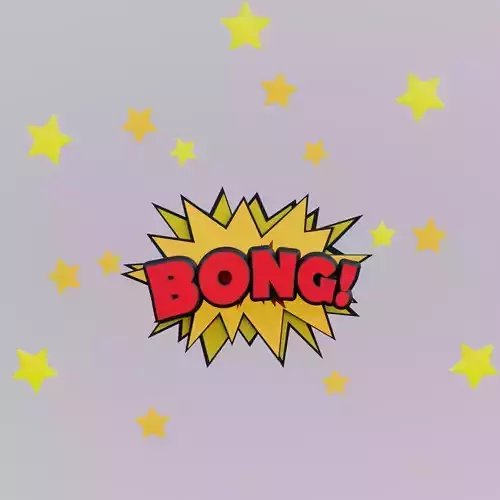 Bong Yellow and Red FX for AR animated Low-poly 3D model