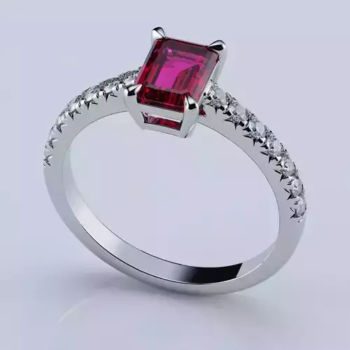 Fish Tail Ring Style Emerald 7x5