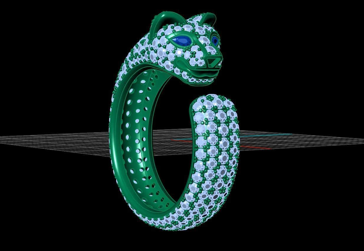 Panthere Ring Style 3D print model_6