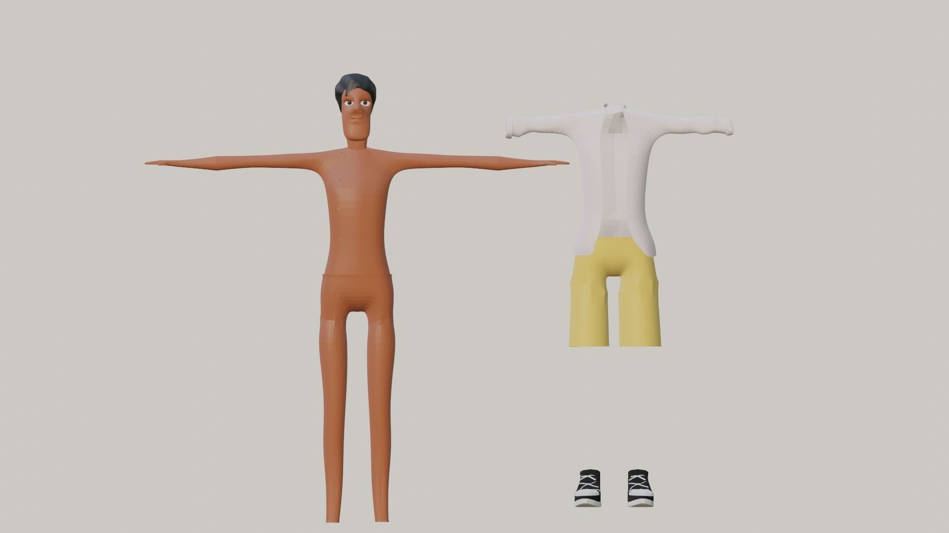 Low Poly Casual Male 3D model_1