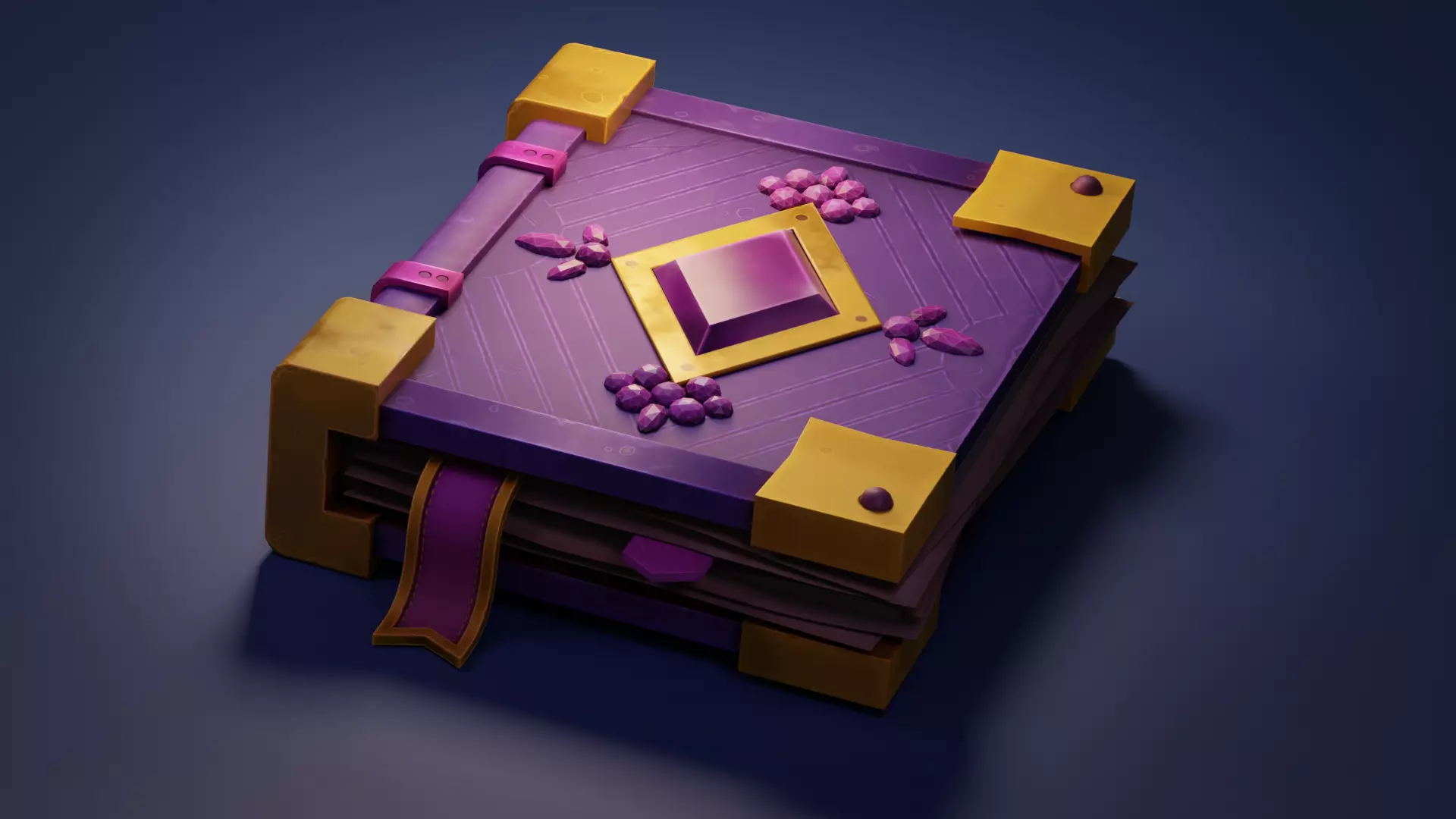 Fantasy Stylised Book Low-poly 3D model_0