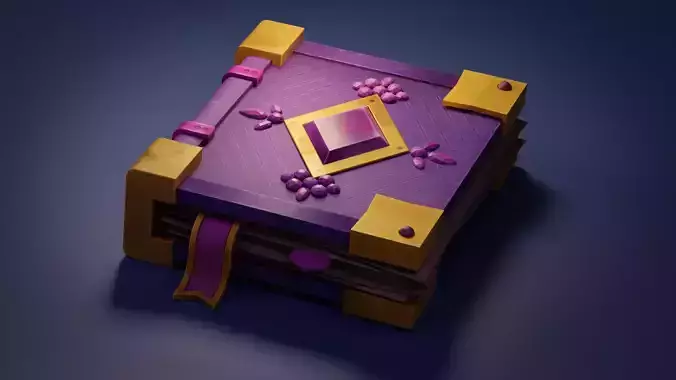  Fantasy Stylised Book Low-poly 3D model