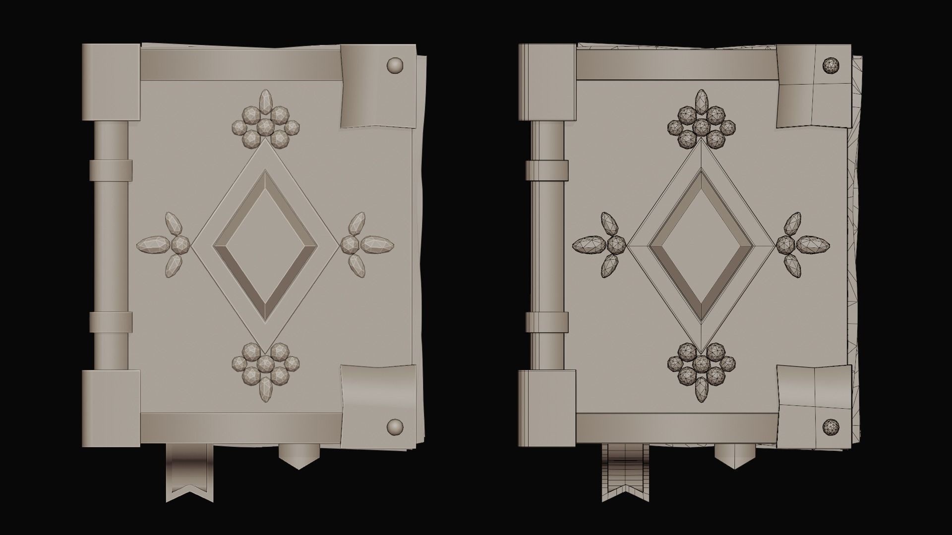 Fantasy Stylised Book Low-poly 3D model_1