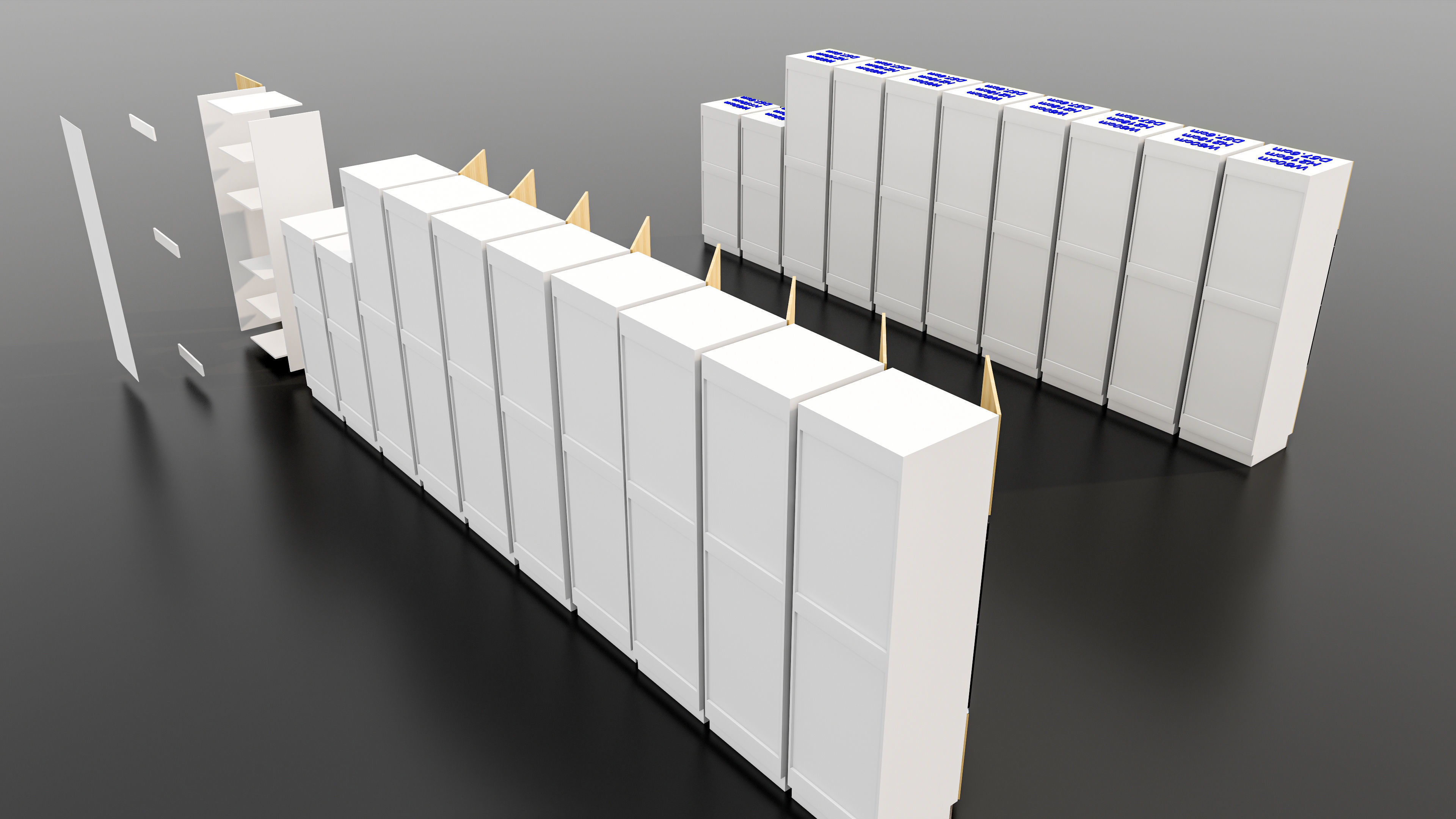 Kitchens and closets library of dynamic blocks Kitchen cabinets Low-poly 3D model_18