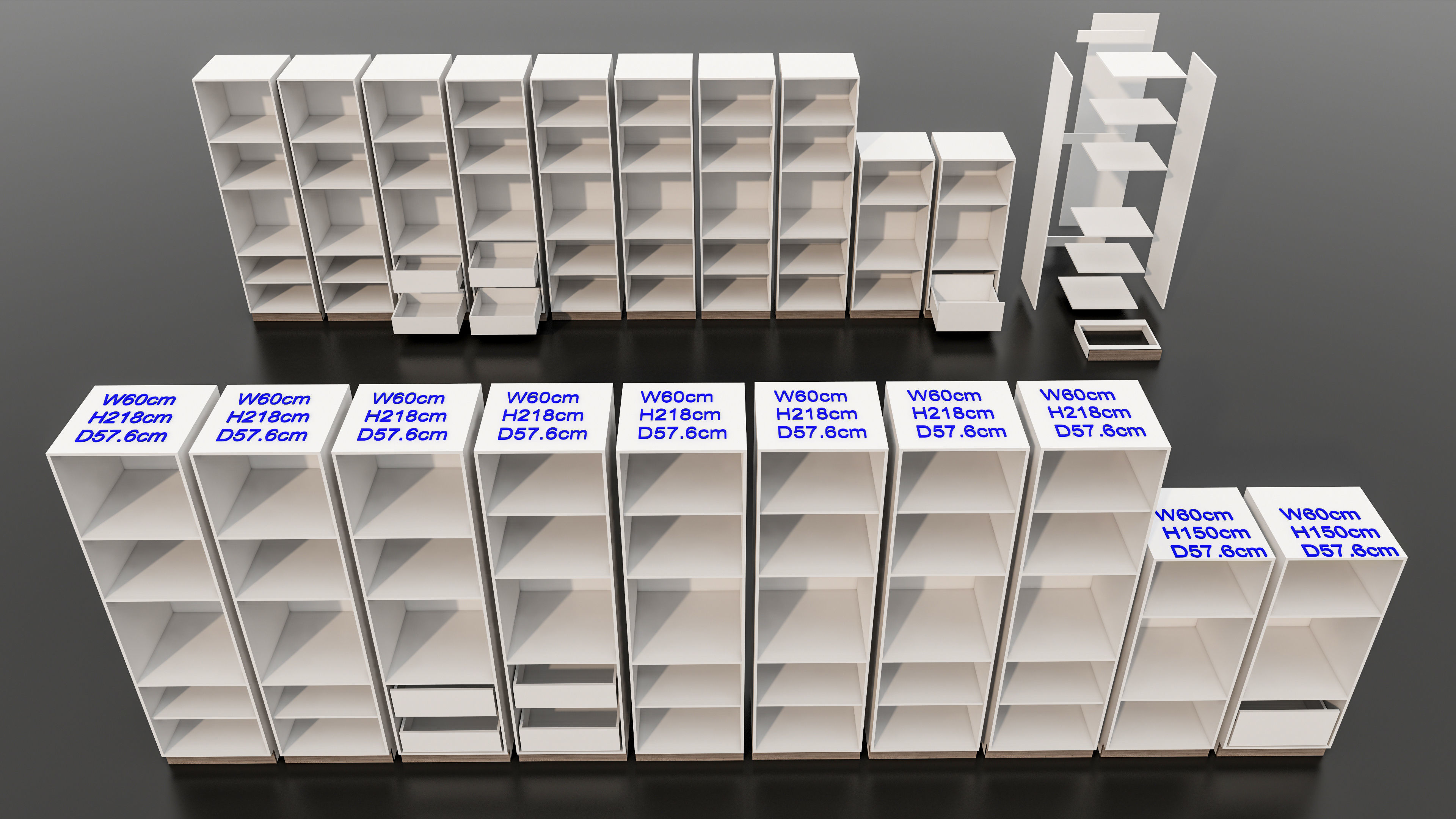 Kitchens and closets library of dynamic blocks Kitchen cabinets Low-poly 3D model_21