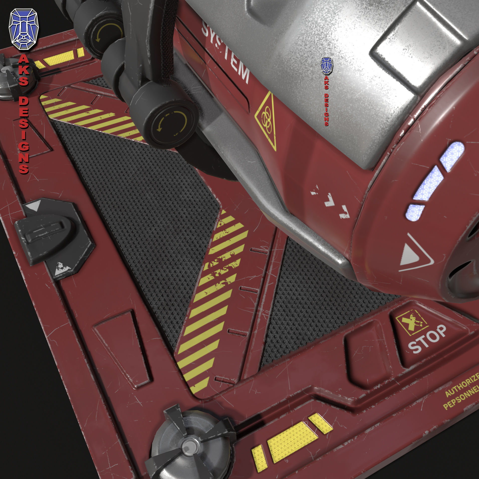 Sci fi container v1 Gameready Low-poly 3D model_10