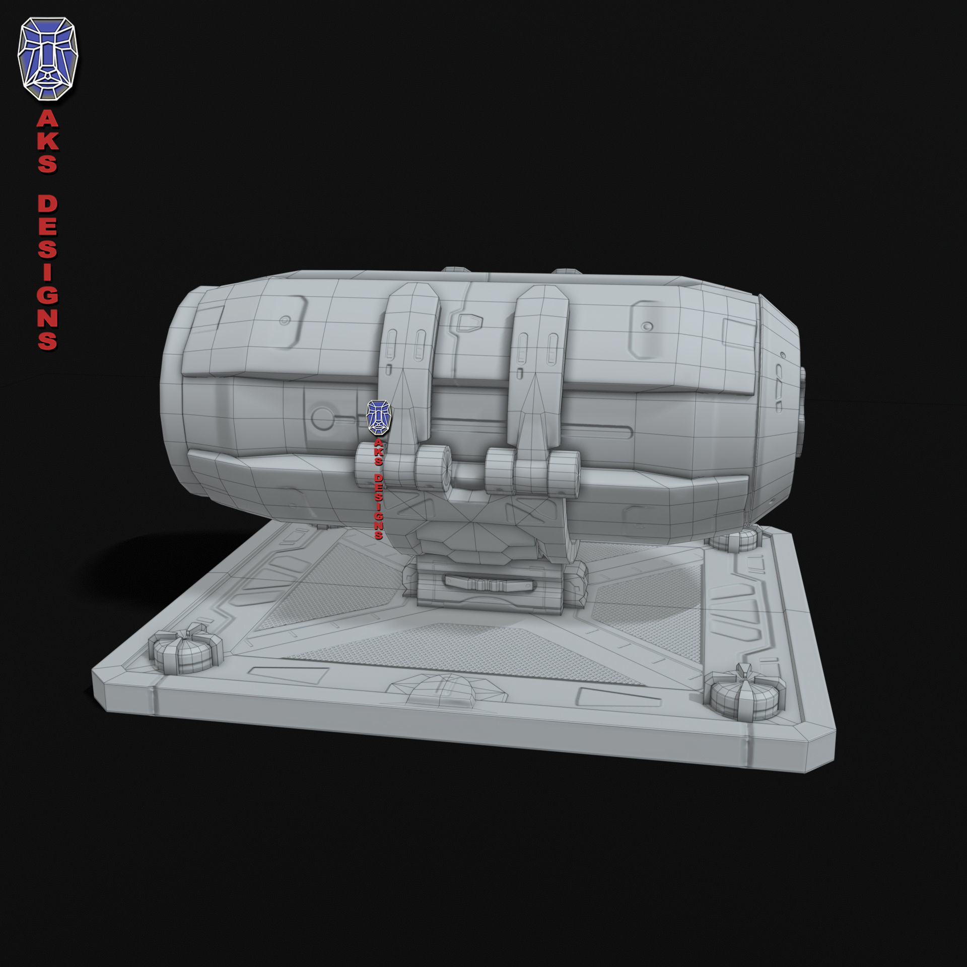 Sci fi container v1 Gameready Low-poly 3D model_15