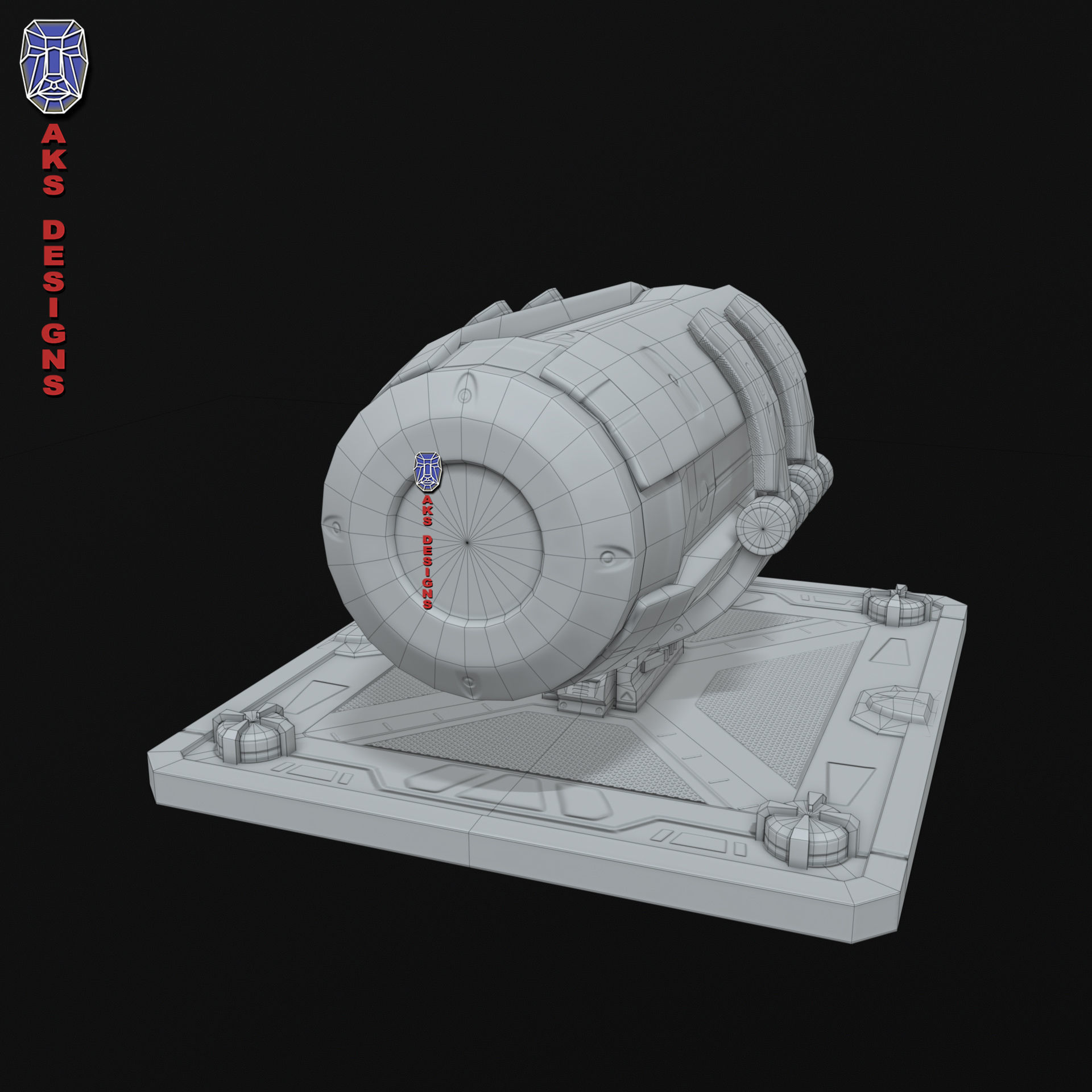 Sci fi container v1 Gameready Low-poly 3D model_17