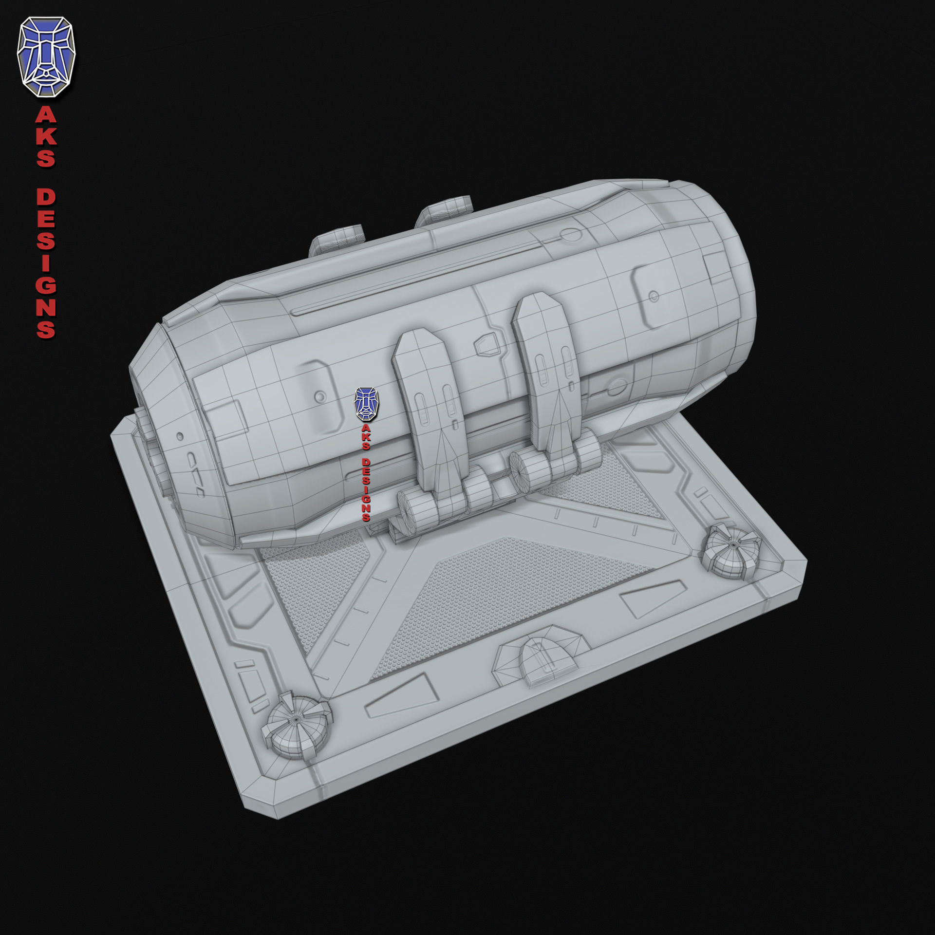 Sci fi container v1 Gameready Low-poly 3D model_18