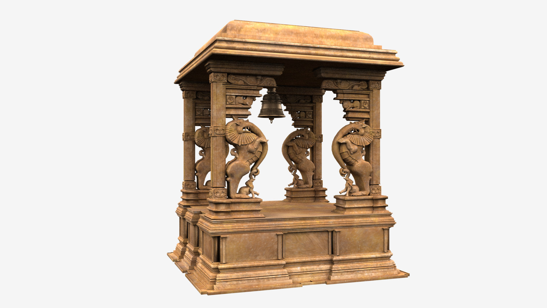 hindu temple bell 3D model_3