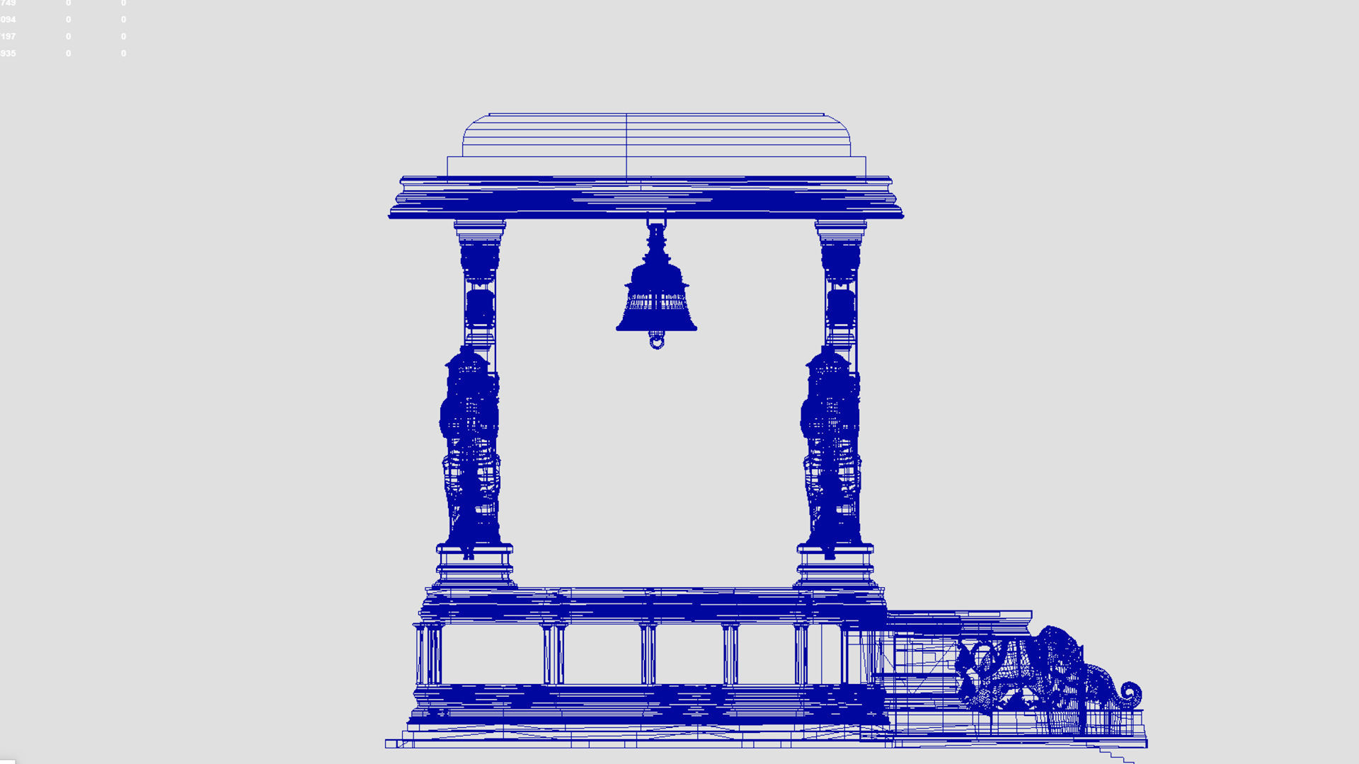 hindu temple bell 3D model_8