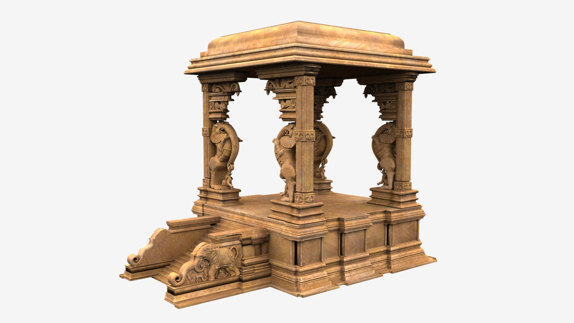 hindu temple bell 3D model_1