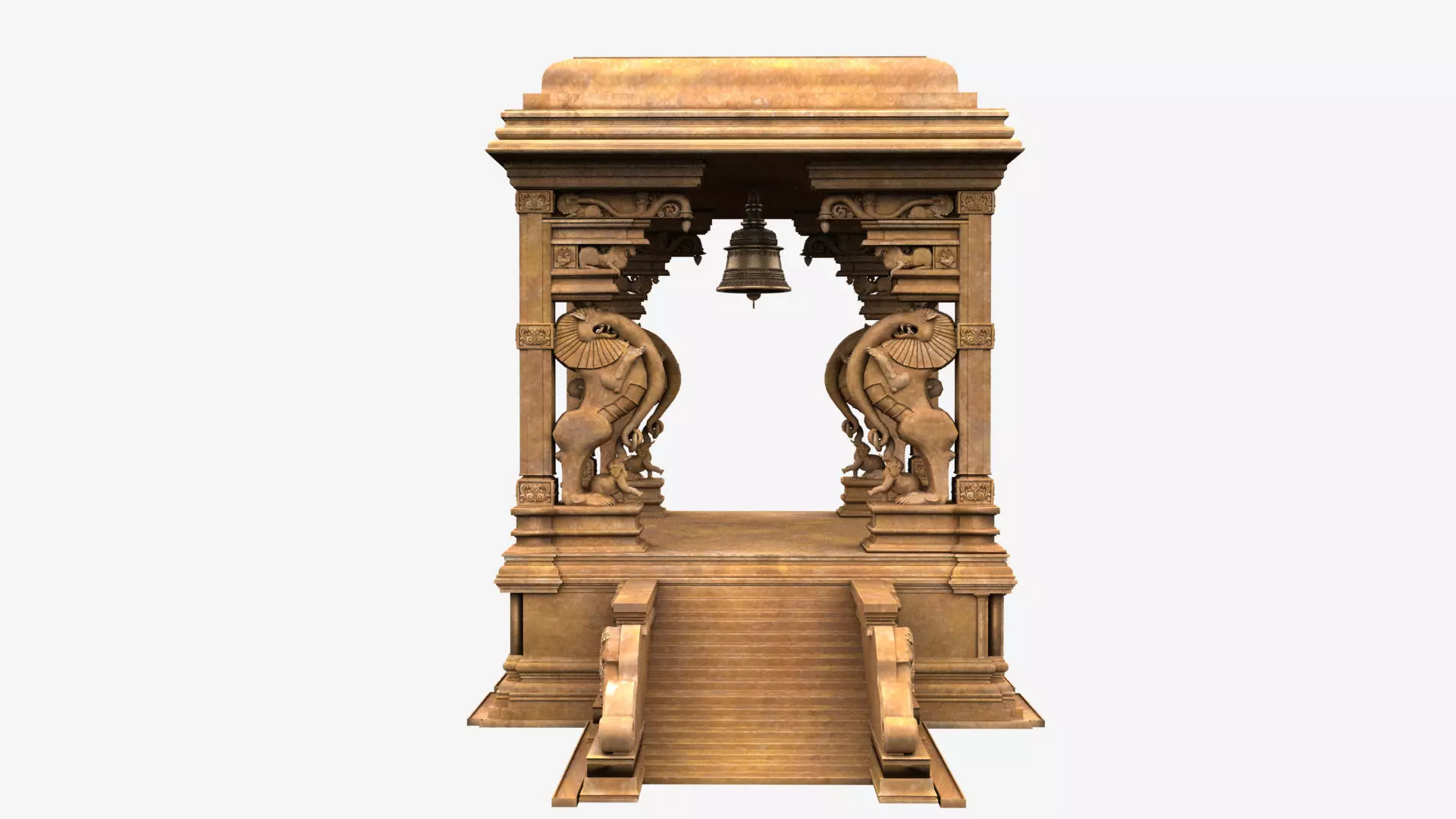 hindu temple bell 3D model_0