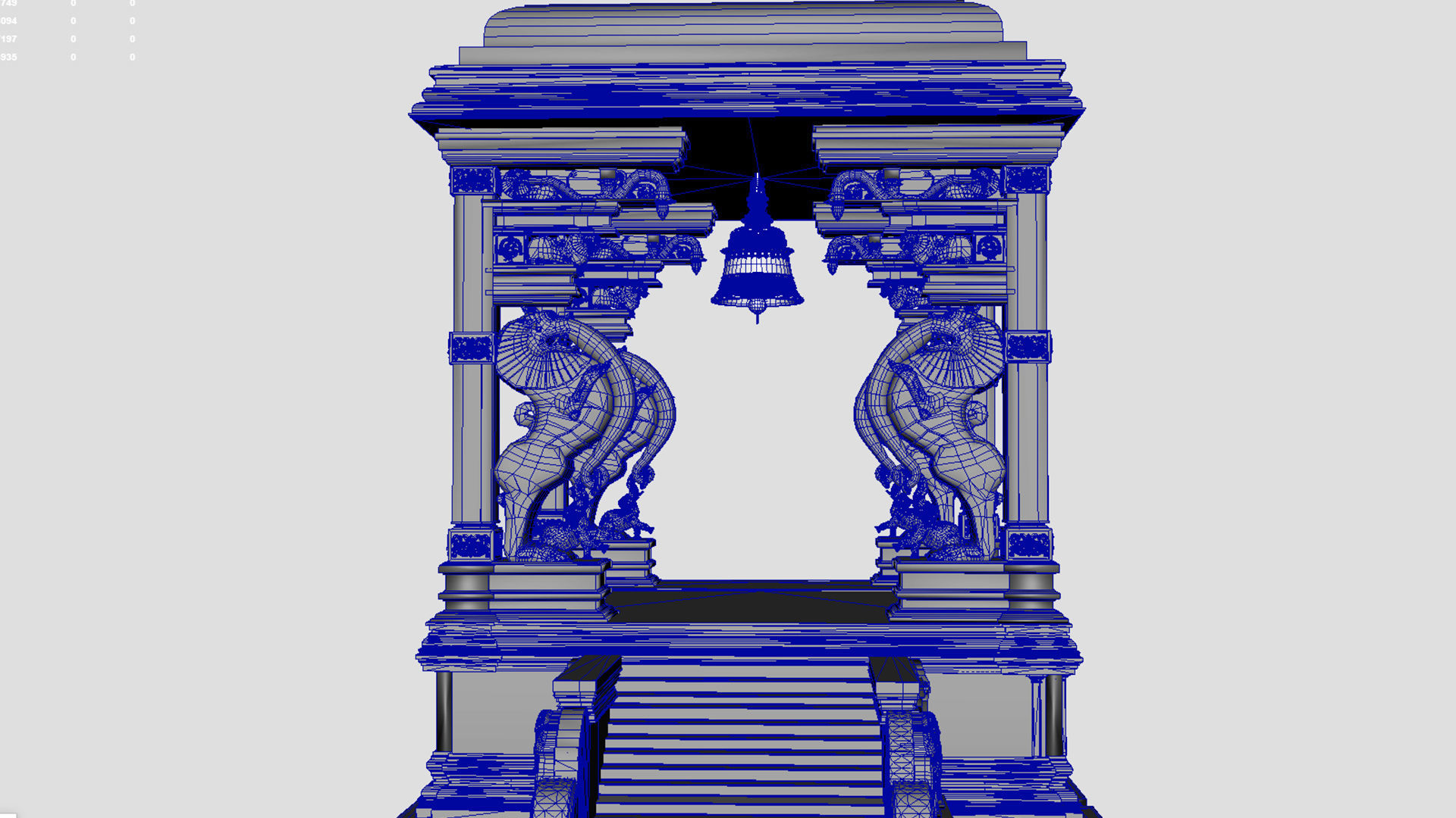 hindu temple bell 3D model_10
