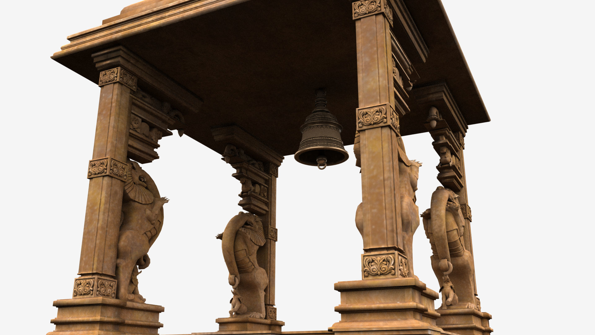 hindu temple bell 3D model_5