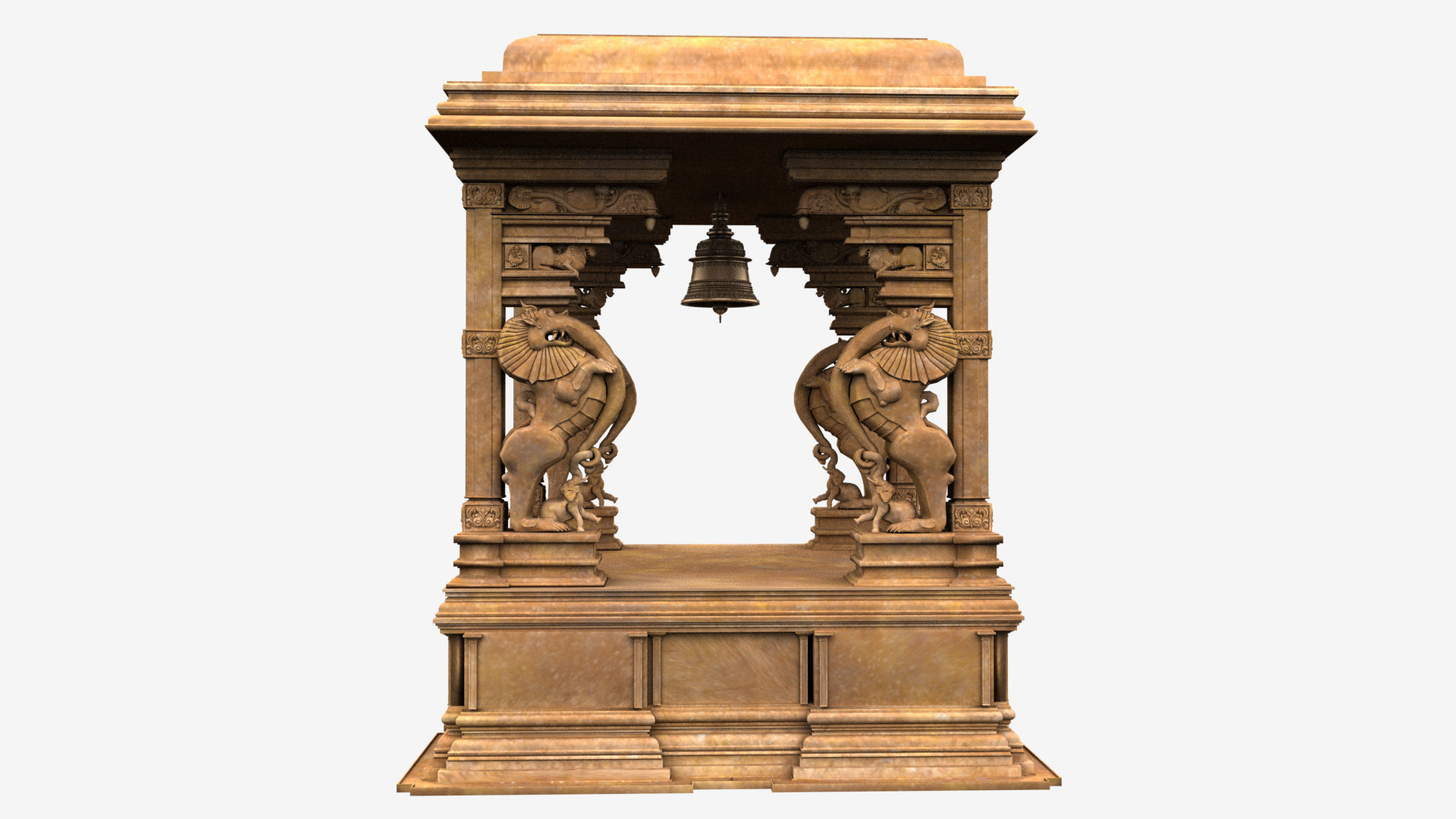 hindu temple bell 3D model_4