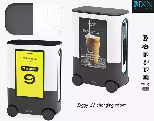 Ziggy EV Charging Robot 3D model