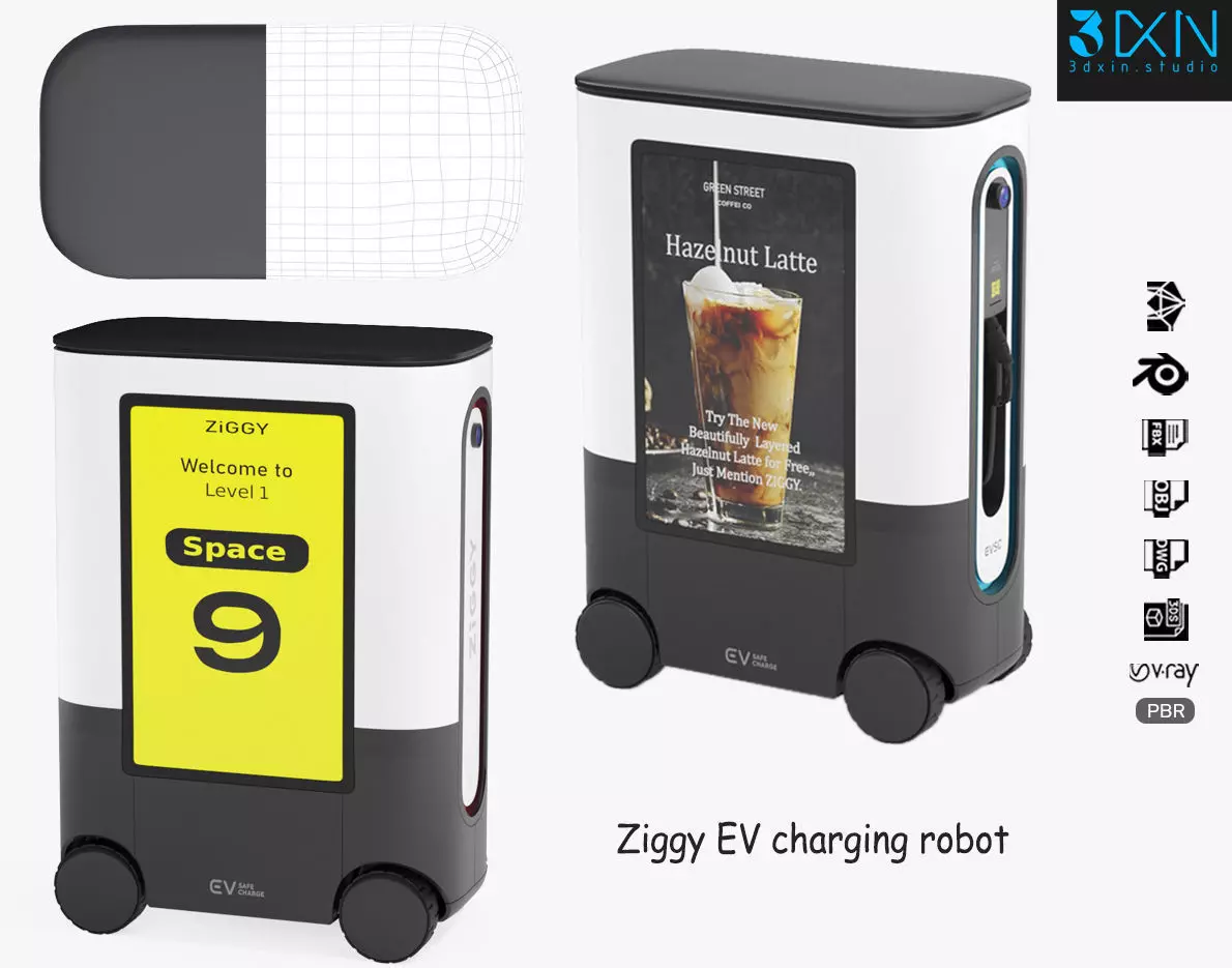 Ziggy EV Charging Robot 3D model_0