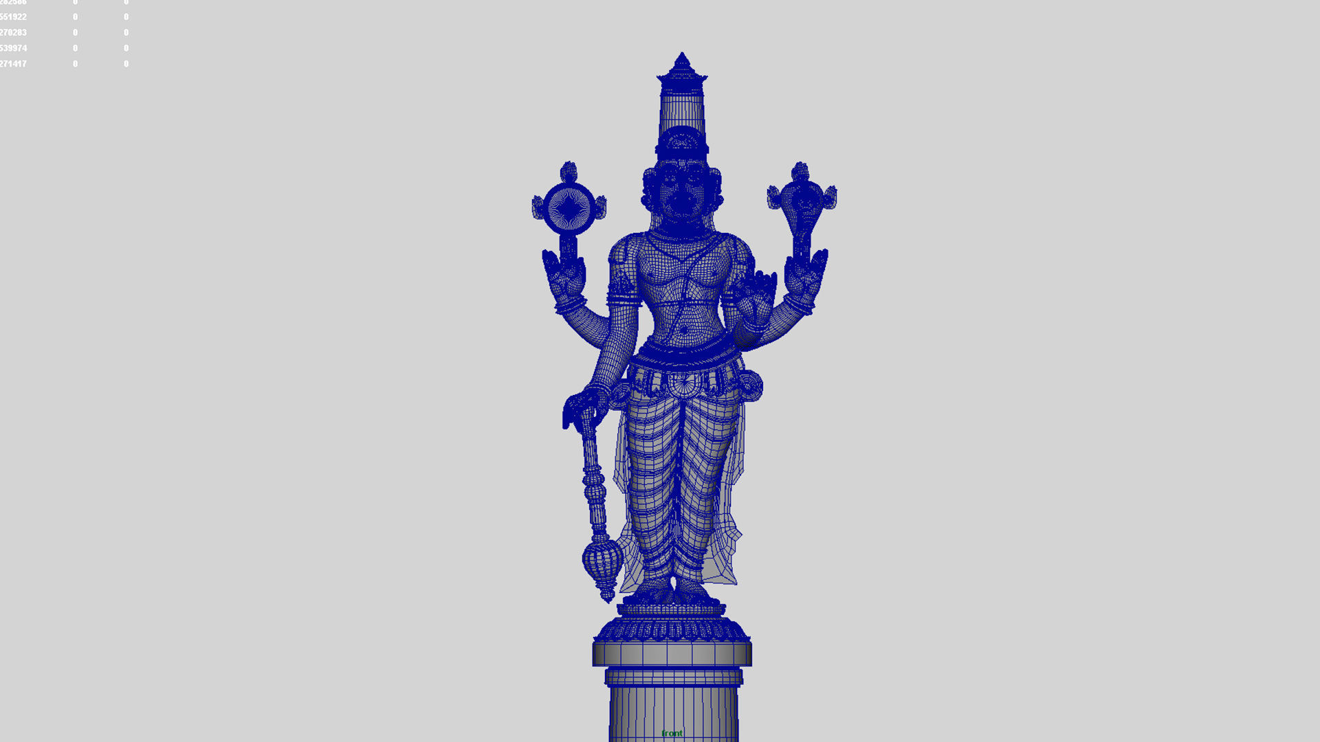 lord vishnu bell 3D model_9