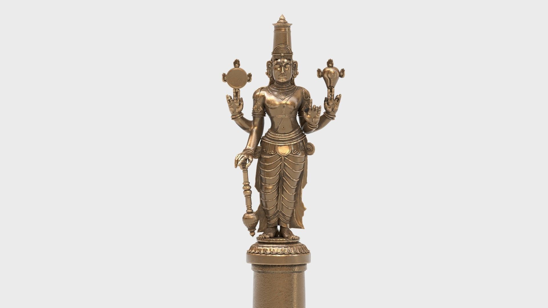 lord vishnu bell 3D model_5