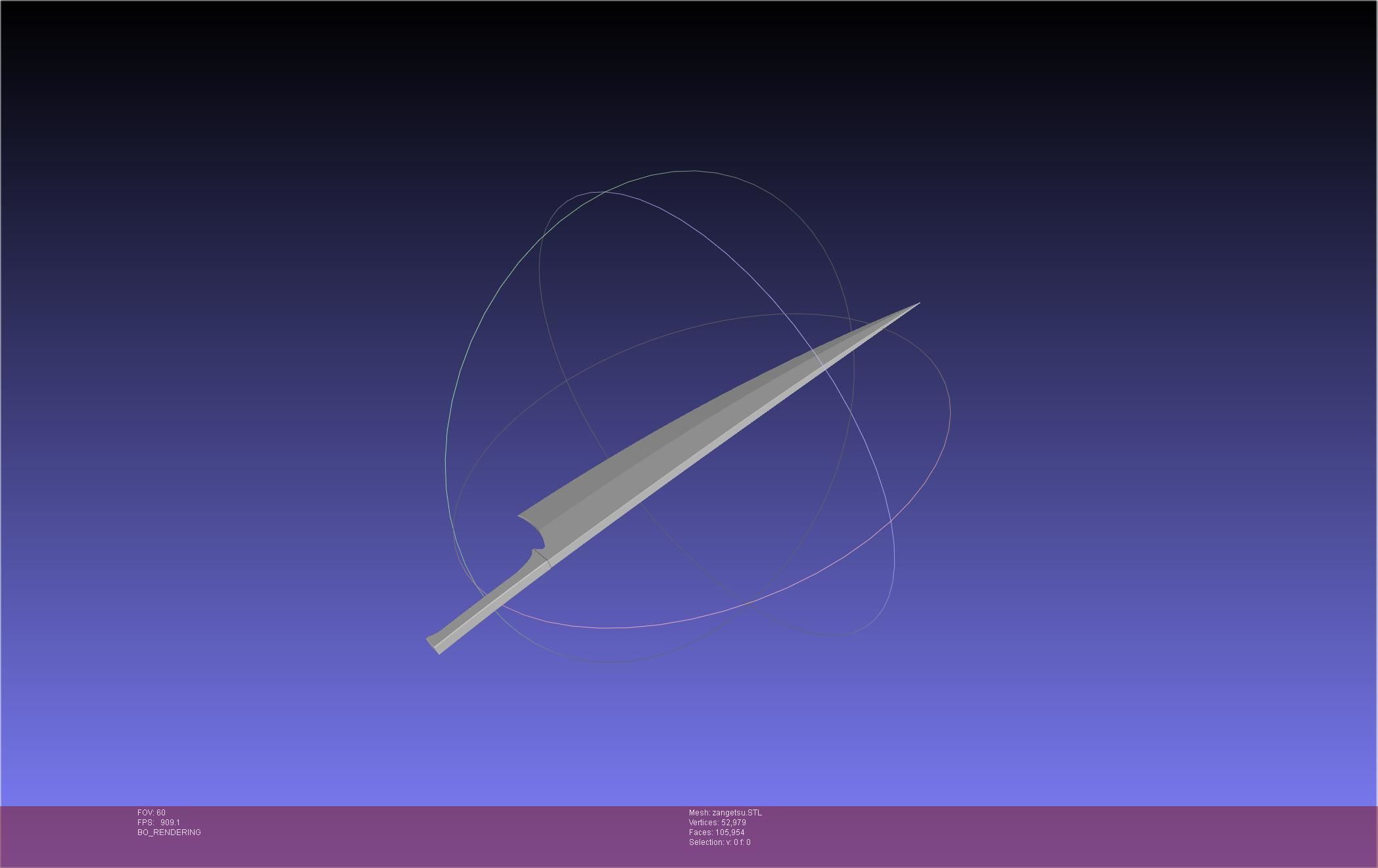 Bleach Ichigo Zangetsu Shikai Sword 3D print model_11