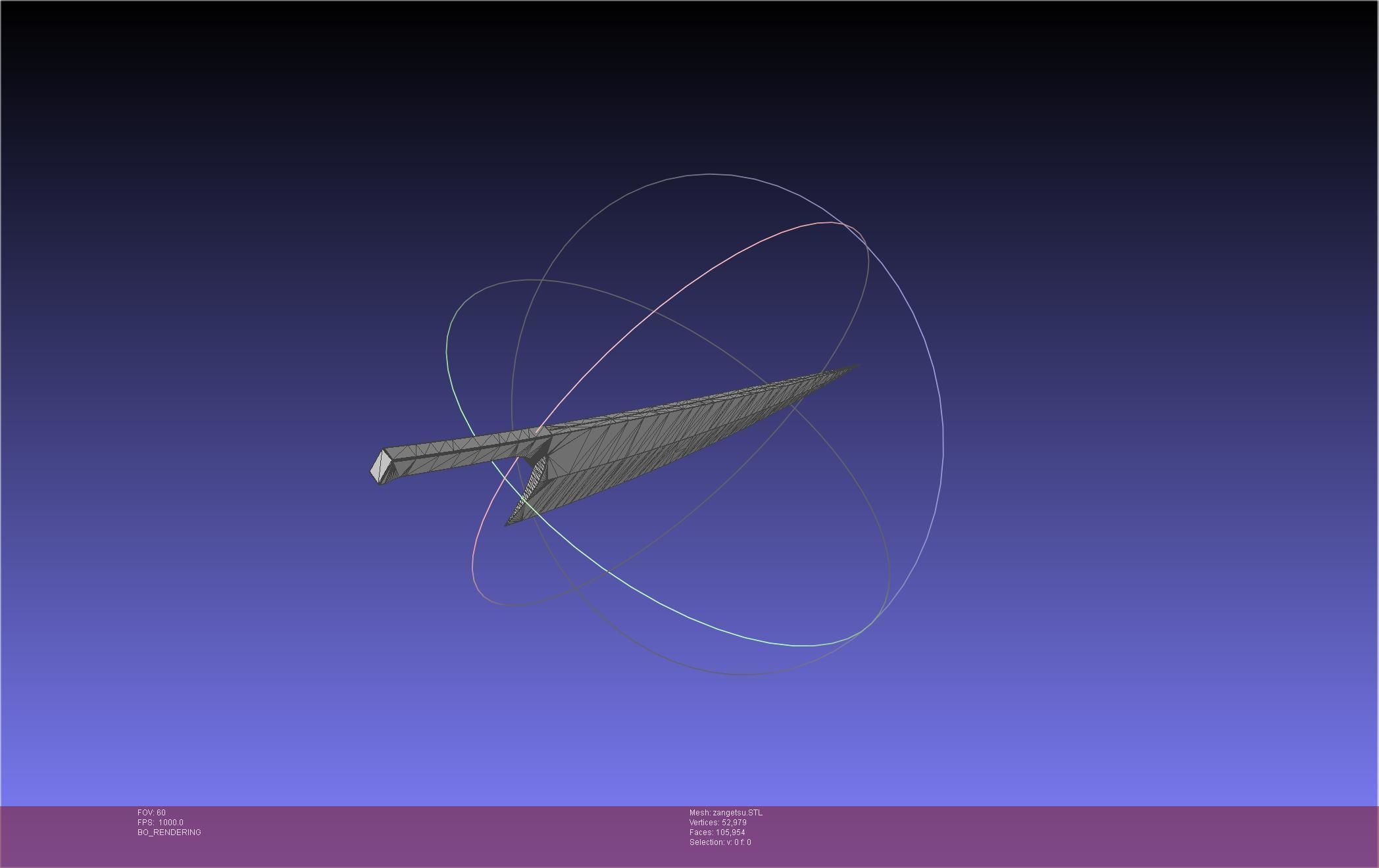 Bleach Ichigo Zangetsu Shikai Sword 3D print model_31