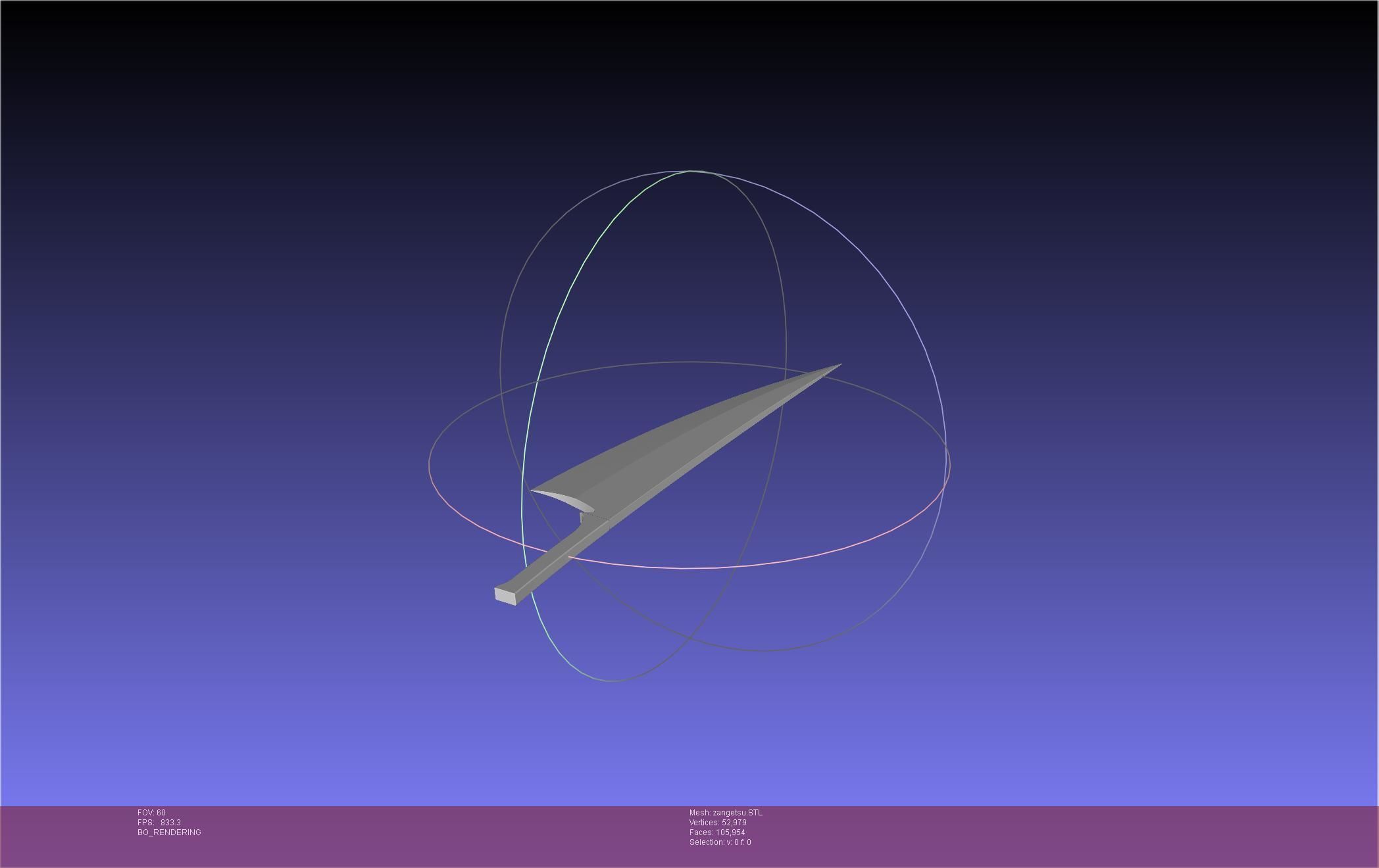 Bleach Ichigo Zangetsu Shikai Sword 3D print model_16