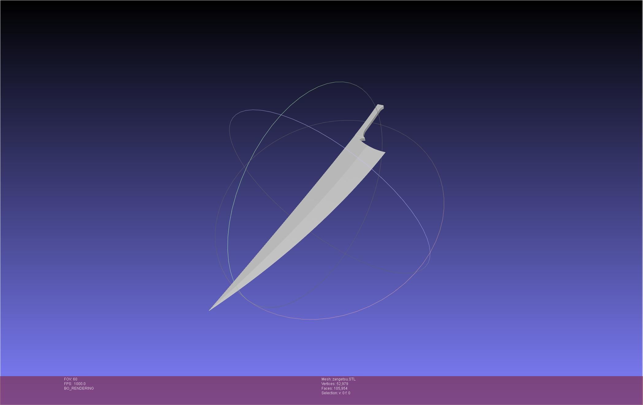 Bleach Ichigo Zangetsu Shikai Sword 3D print model_1