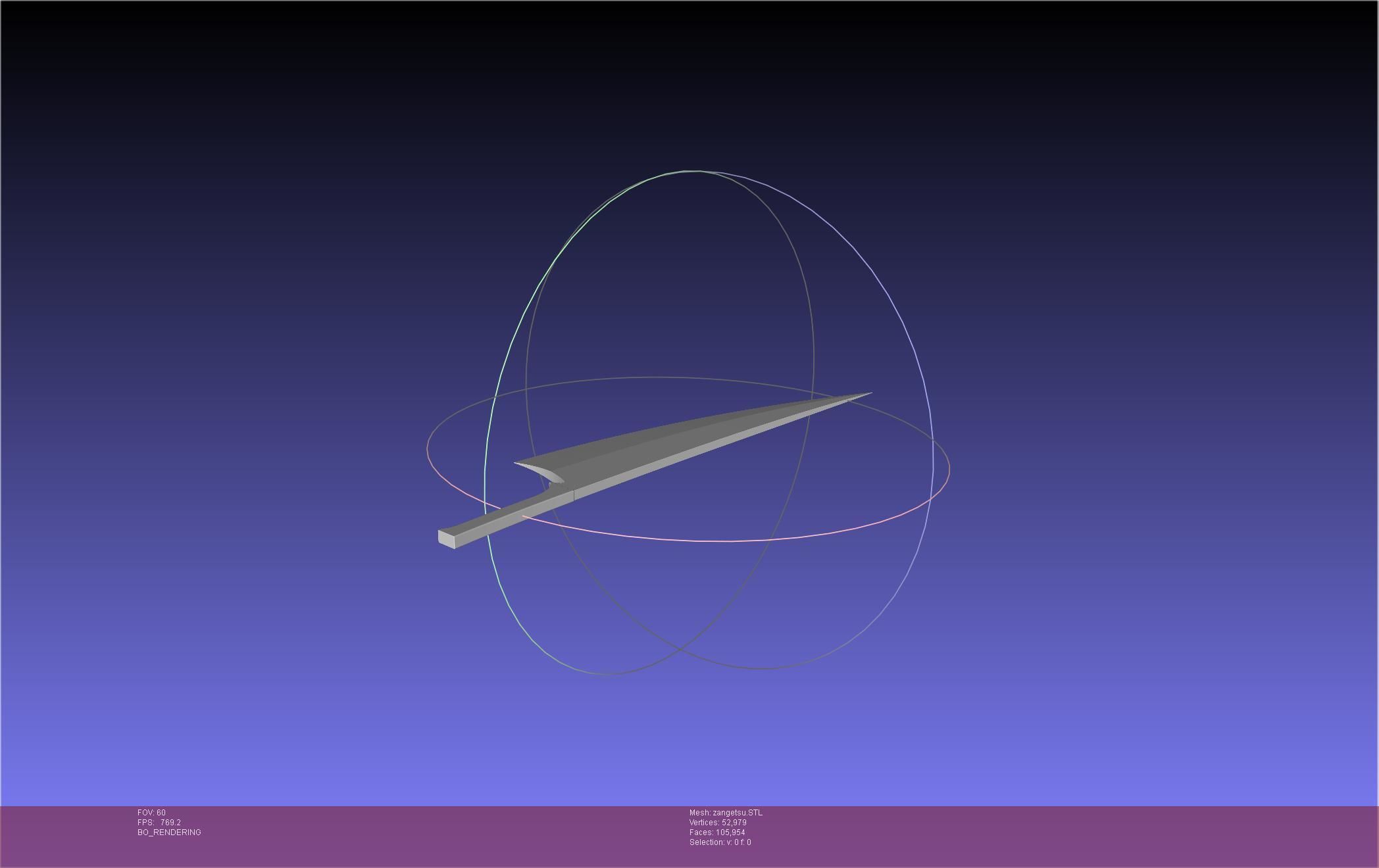 Bleach Ichigo Zangetsu Shikai Sword 3D print model_24