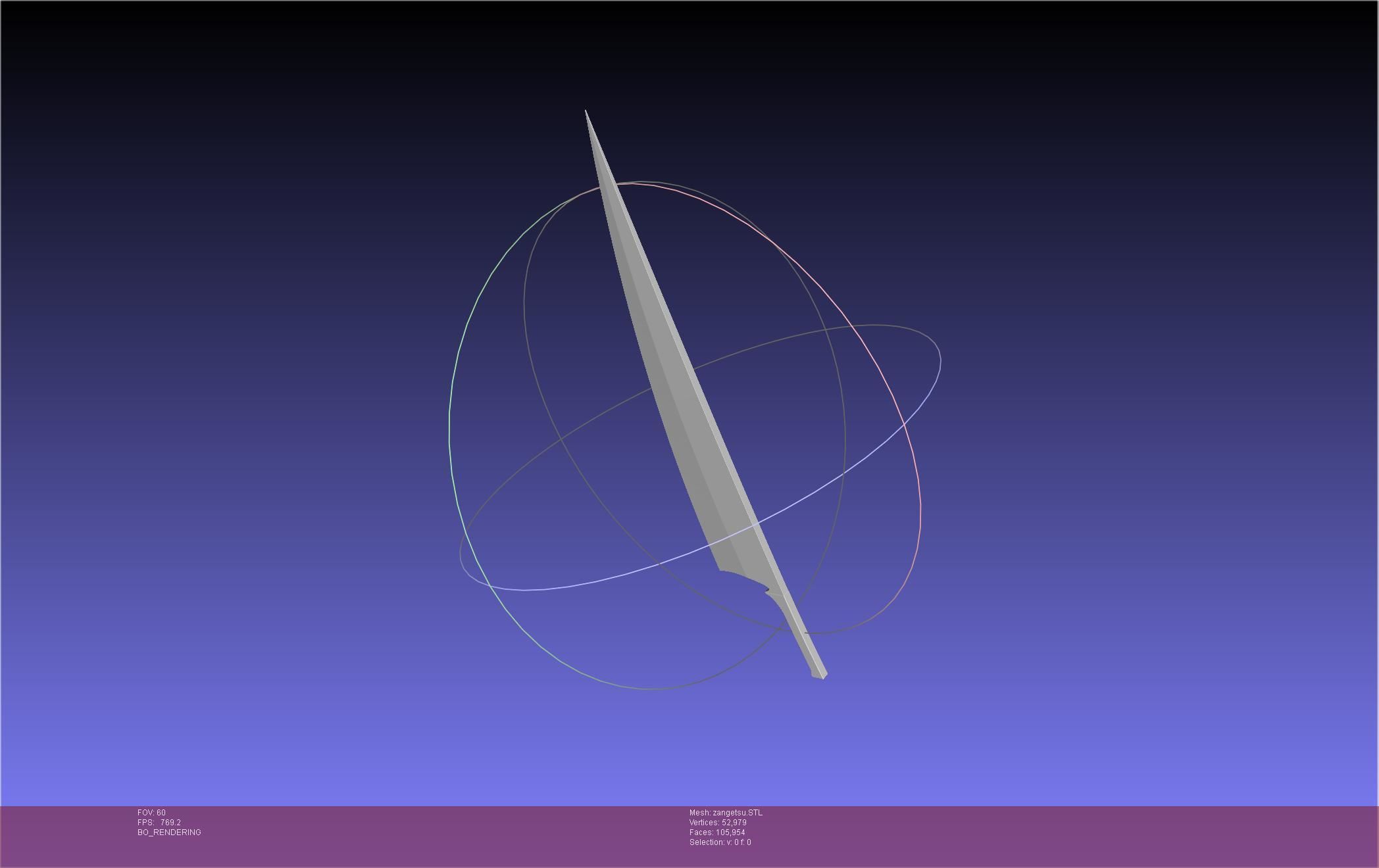 Bleach Ichigo Zangetsu Shikai Sword 3D print model_19