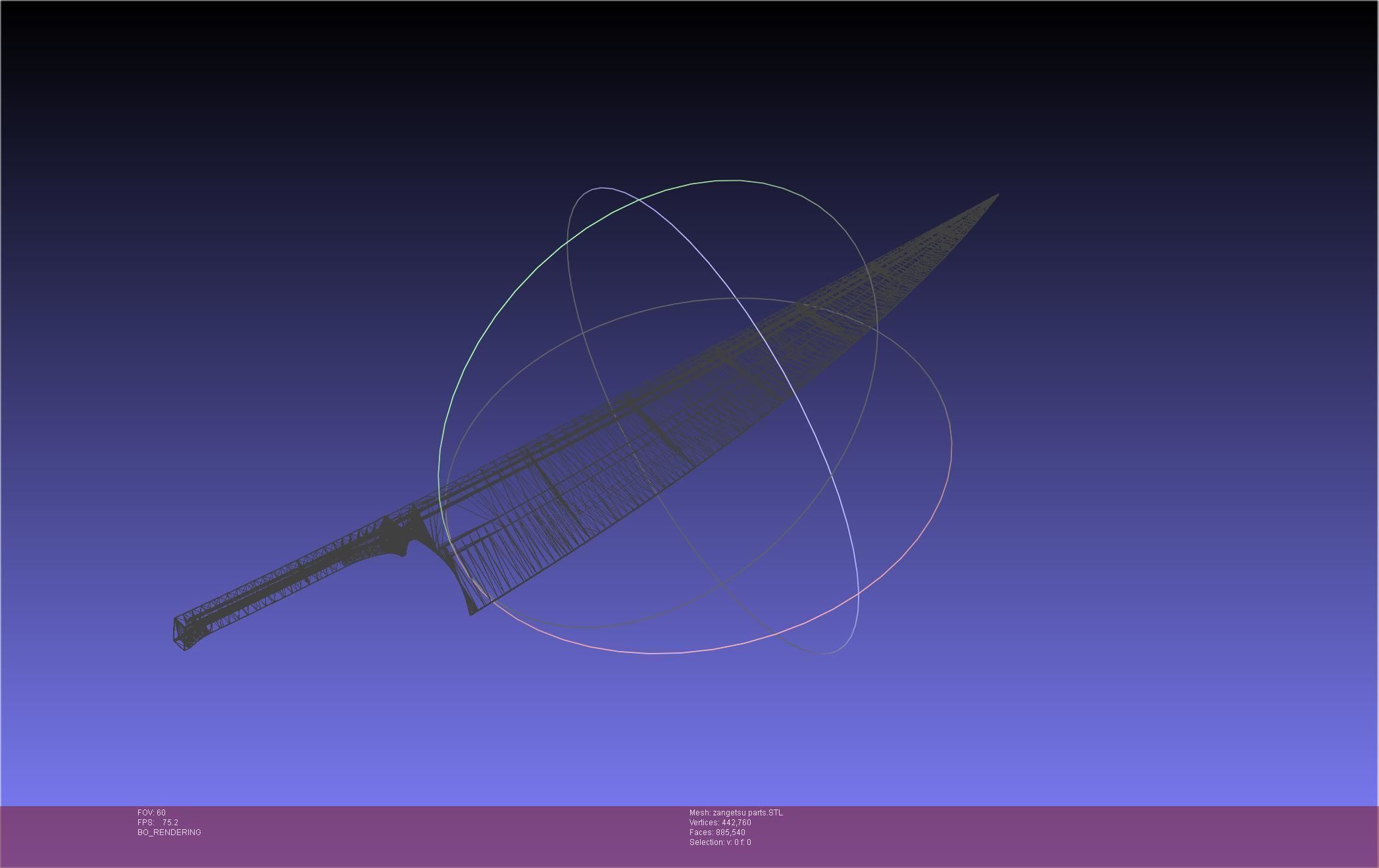 Bleach Ichigo Zangetsu Shikai Sword 3D print model_42