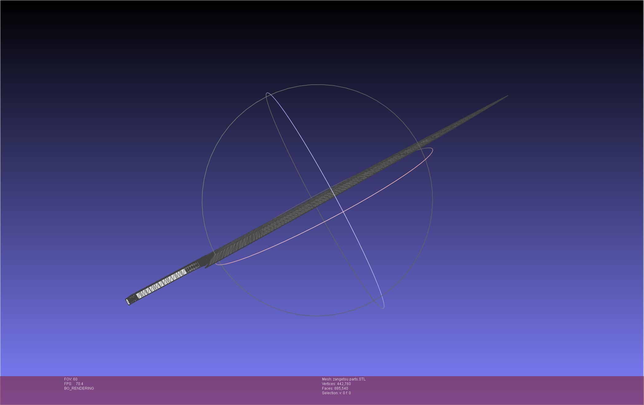 Bleach Ichigo Zangetsu Shikai Sword 3D print model_41