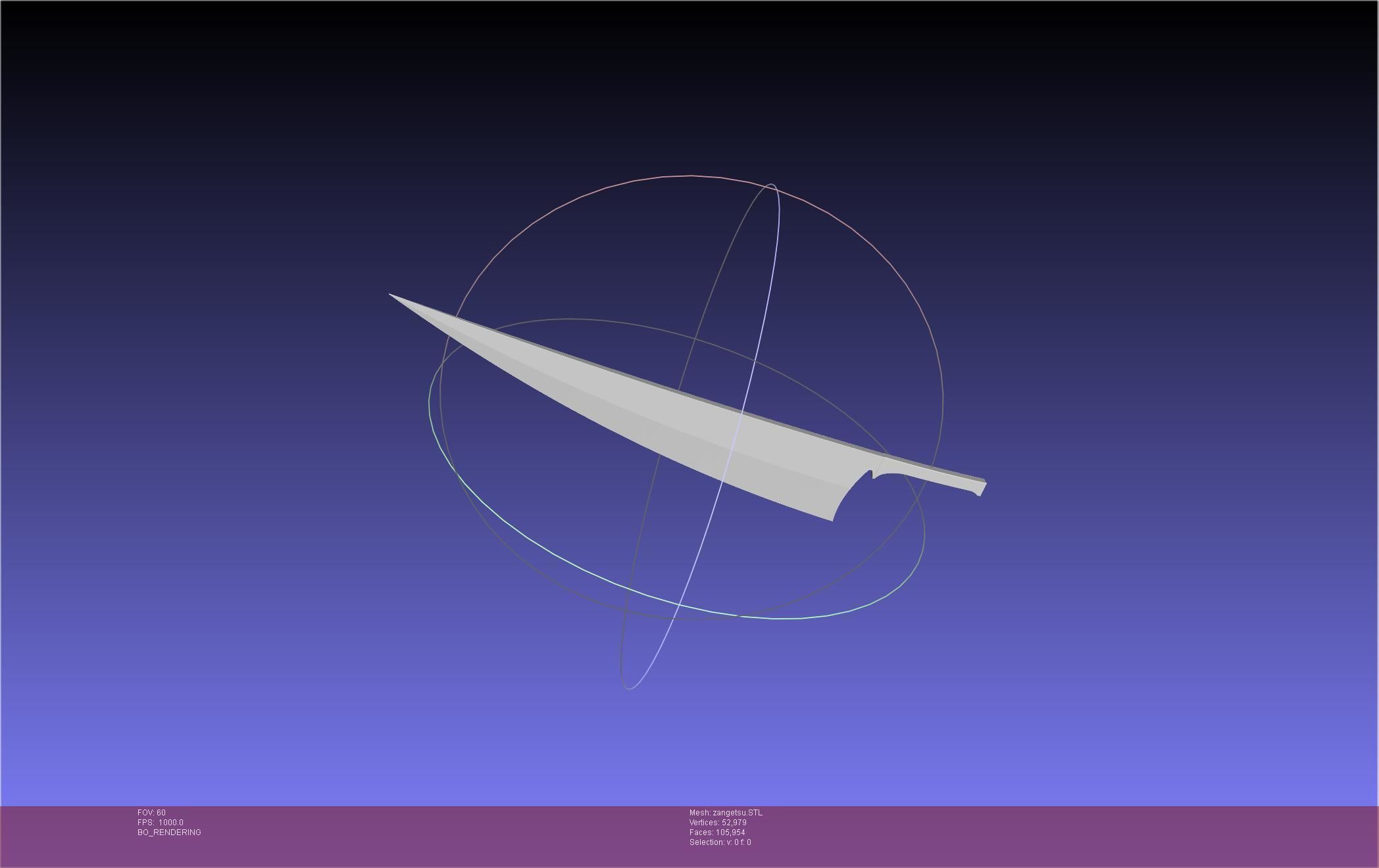 Bleach Ichigo Zangetsu Shikai Sword 3D print model_18