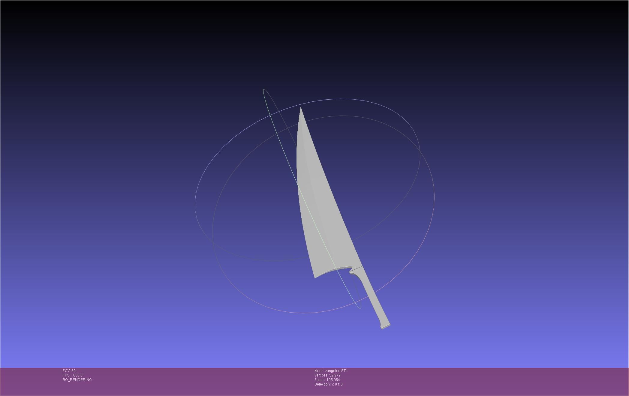 Bleach Ichigo Zangetsu Shikai Sword 3D print model_12