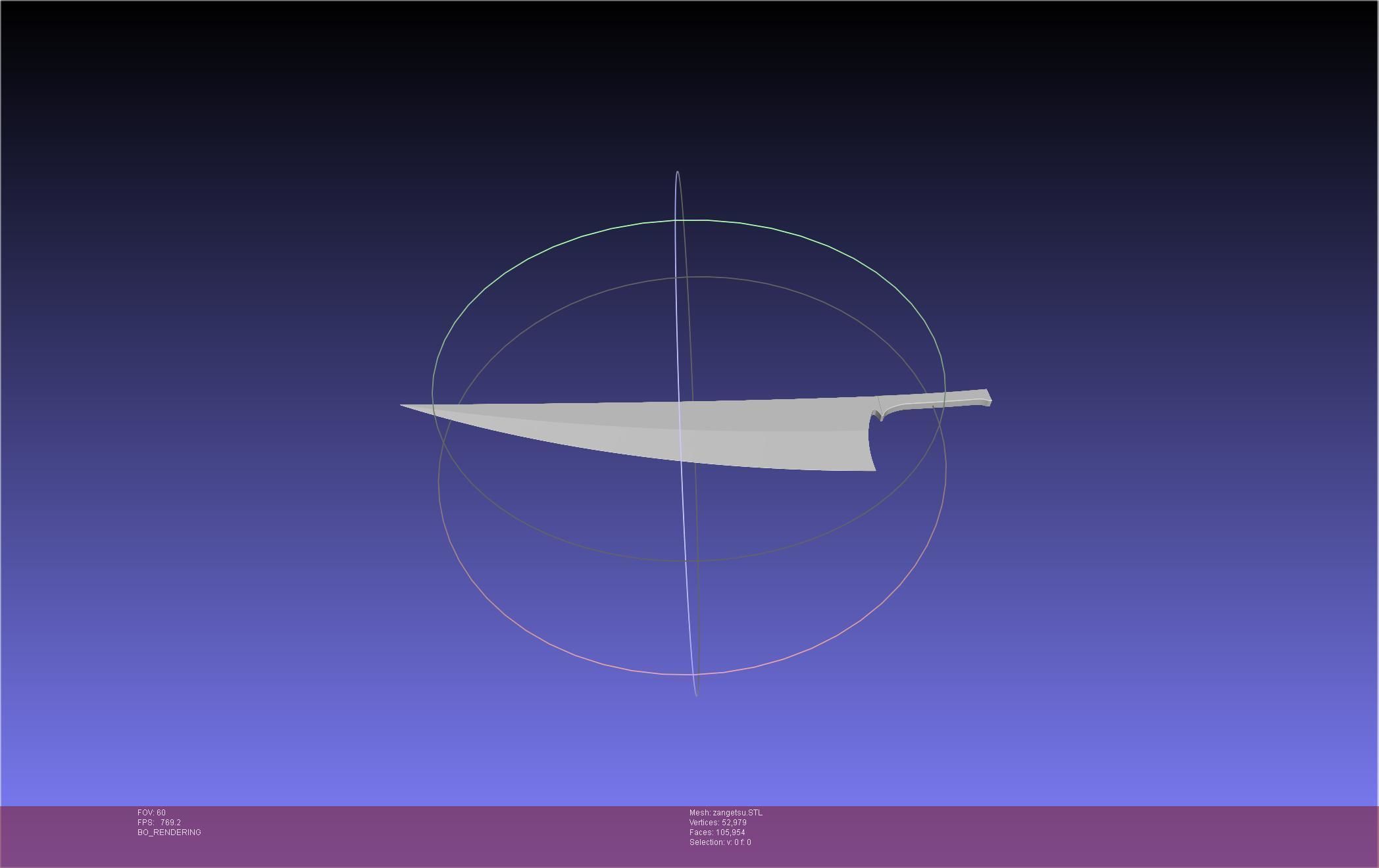 Bleach Ichigo Zangetsu Shikai Sword 3D print model_13