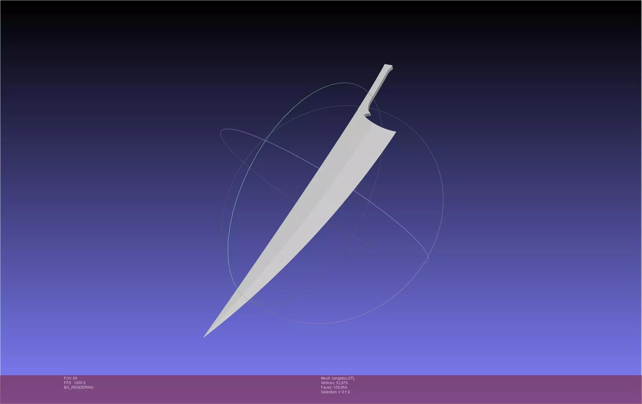 Bleach Ichigo Zangetsu Shikai Sword 3D print model_0