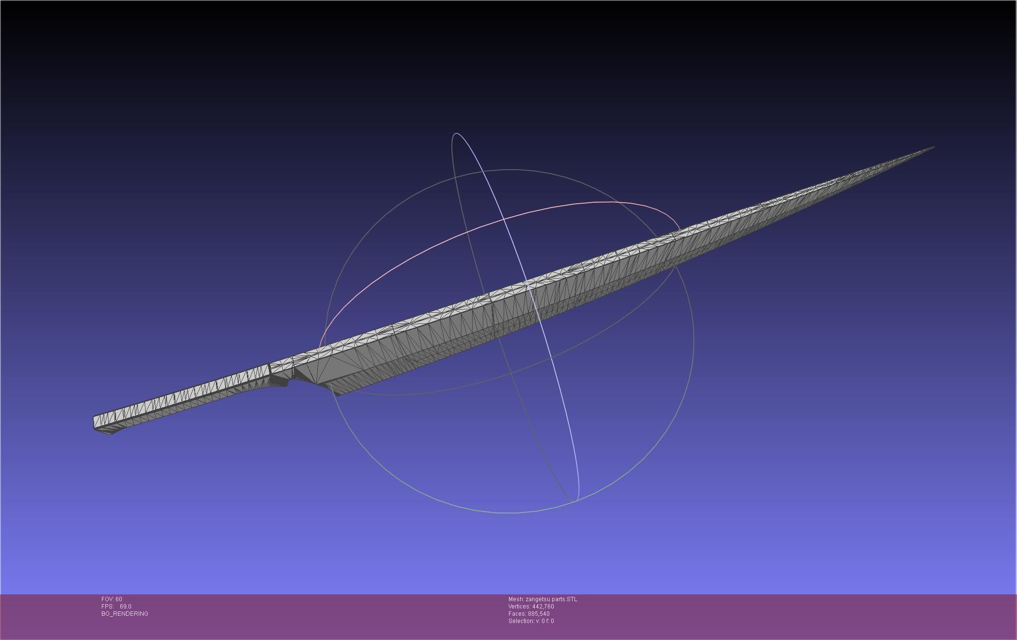 Bleach Ichigo Zangetsu Shikai Sword 3D print model_38