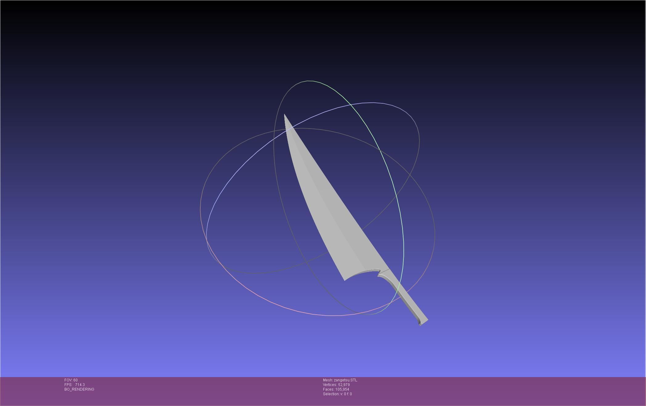 Bleach Ichigo Zangetsu Shikai Sword 3D print model_23