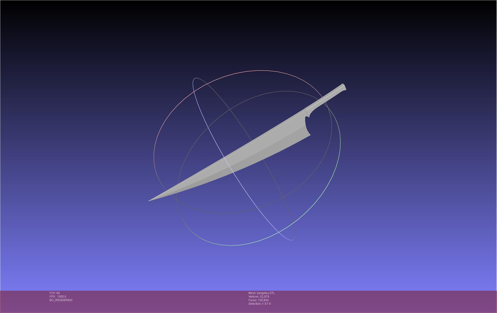 Bleach Ichigo Zangetsu Shikai Sword 3D print model_5