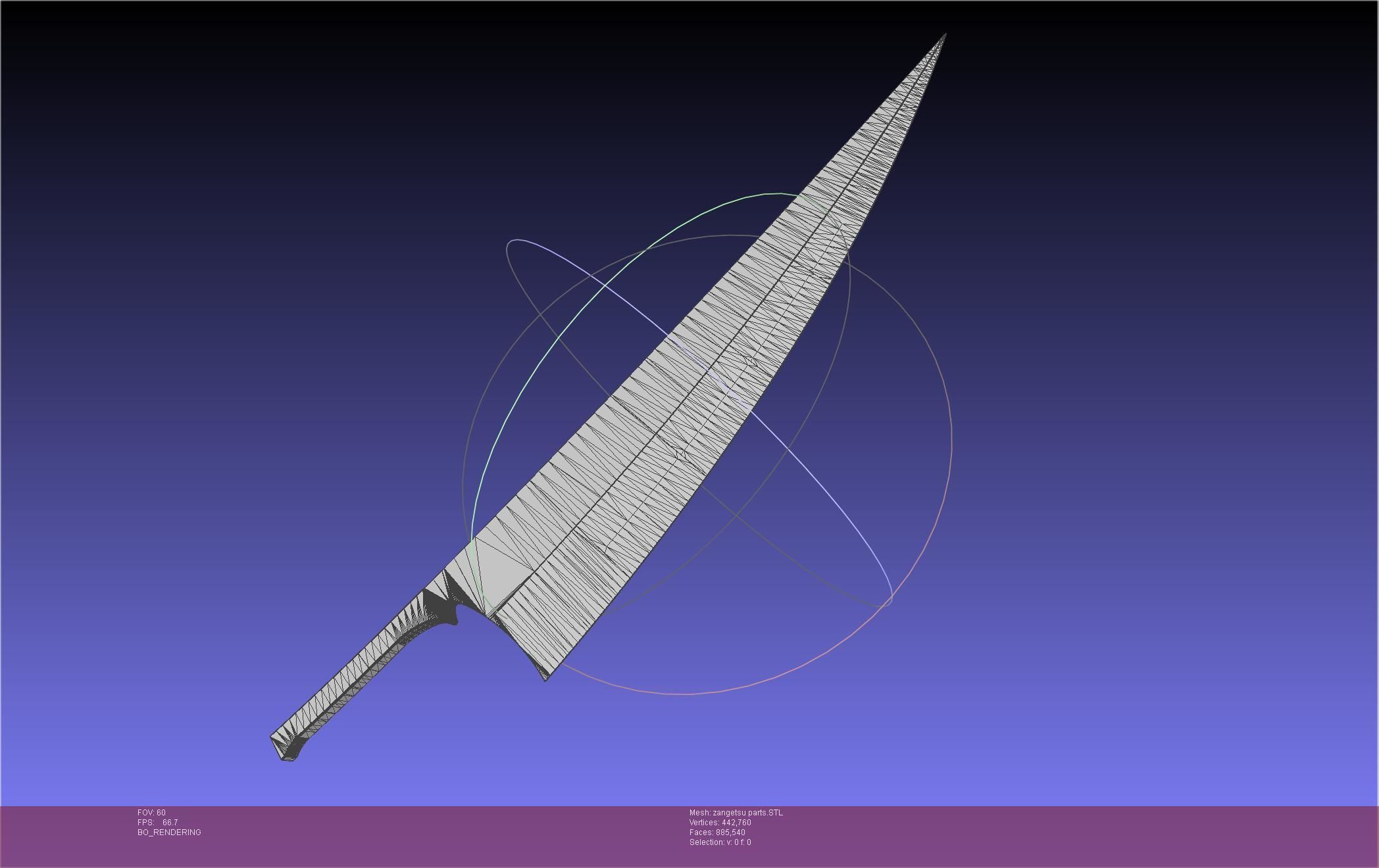 Bleach Ichigo Zangetsu Shikai Sword 3D print model_40